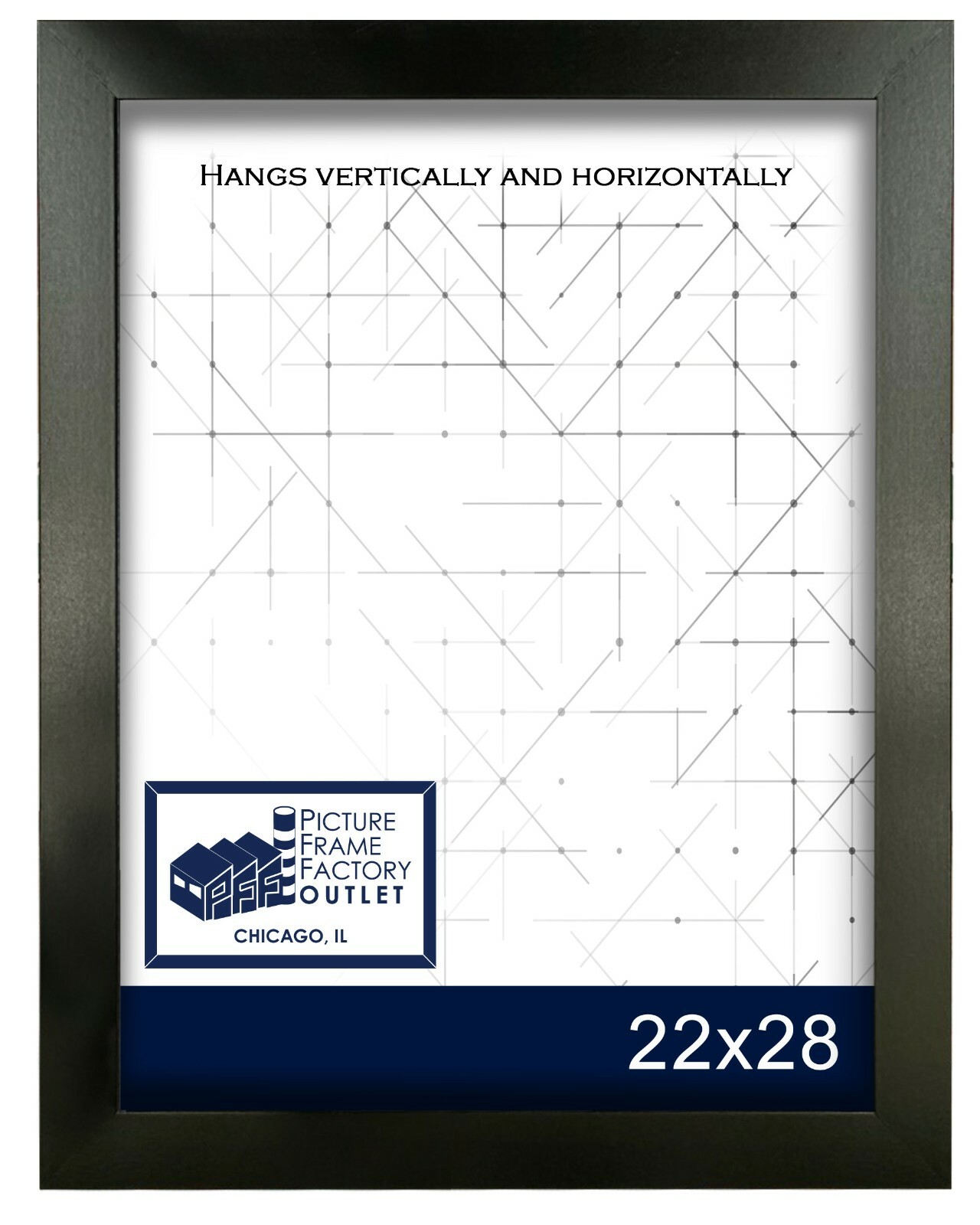22×28 Inch Picture Frame, Smooth Finish, 1.25 Inch Wide, Black