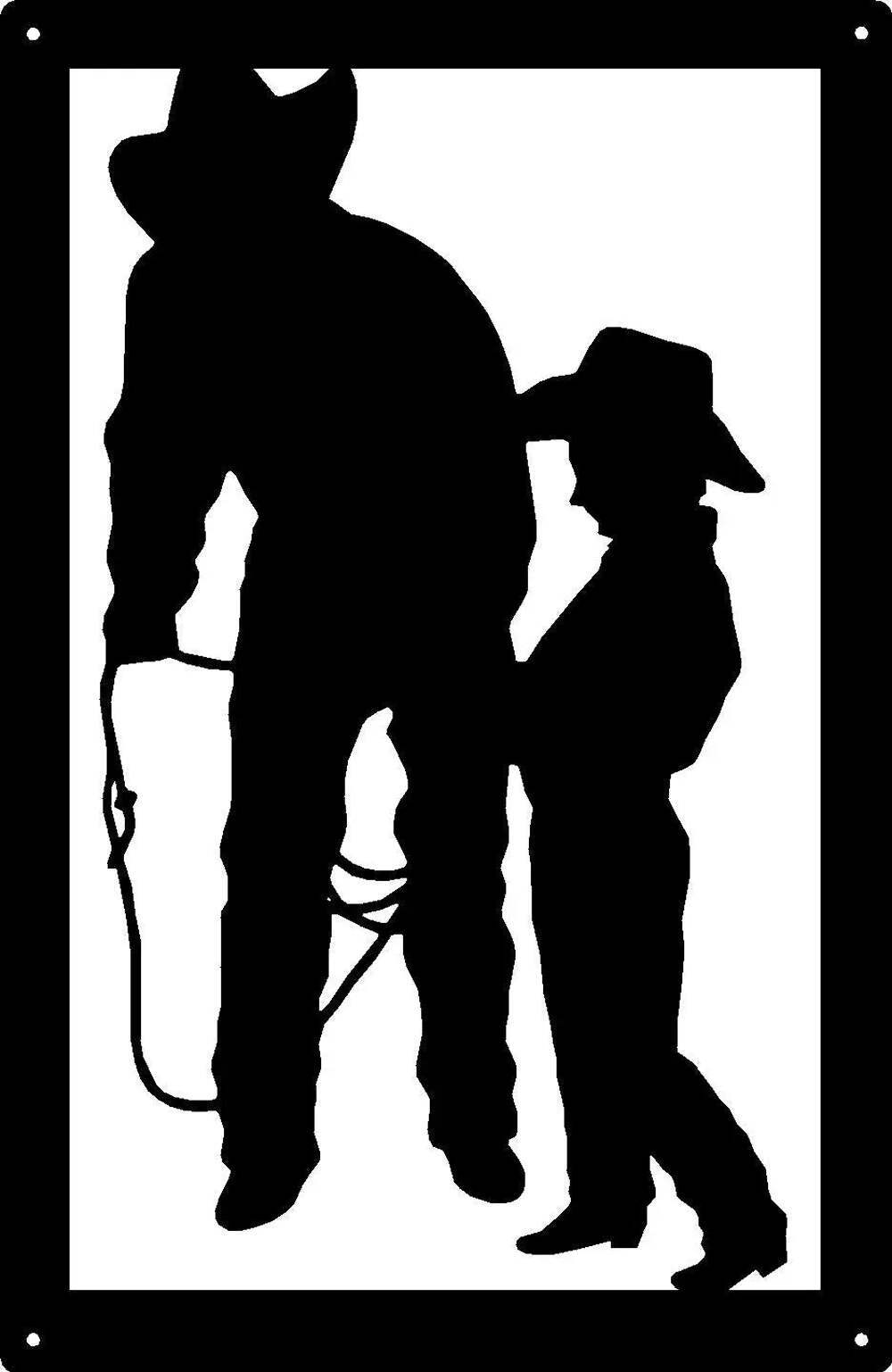 Cowboy and Cowkid Lasso Lessons Wall Art Sign with size options