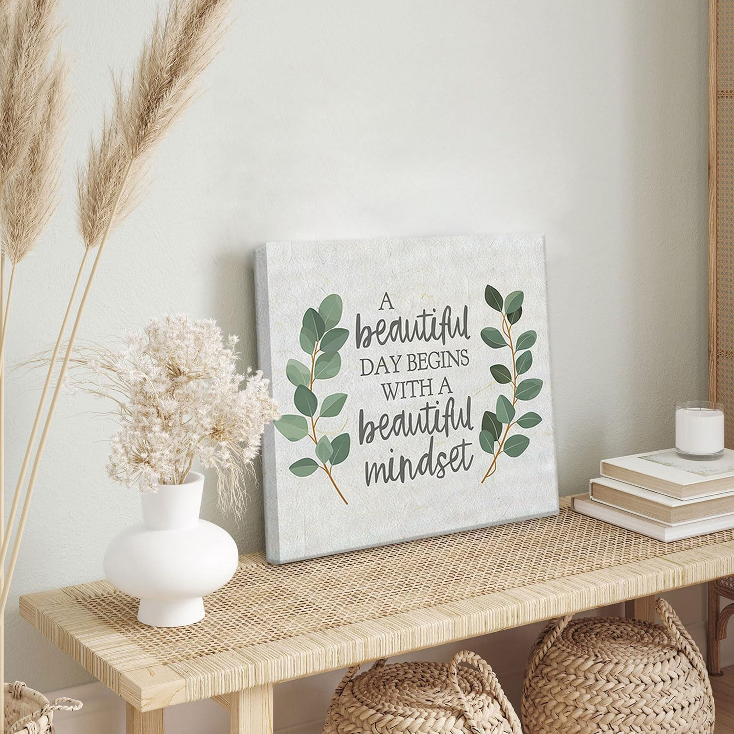Framed Inspirational Wall Art Minimalist Eucalyptus Wall Decor Motivational Posi