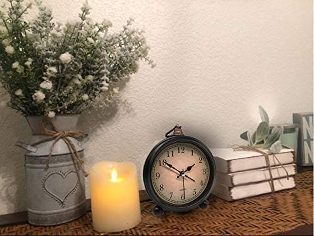 Vintage Retro Analog Alarm Clock, 4.5 Inch Super Silent Non Ticking Small Clock