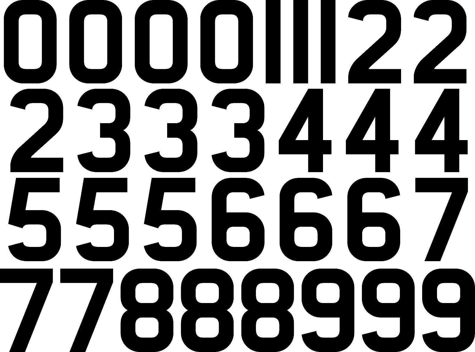sticky vinyl Numbers stickers Decals bin door office home weather proof Bk & Wt