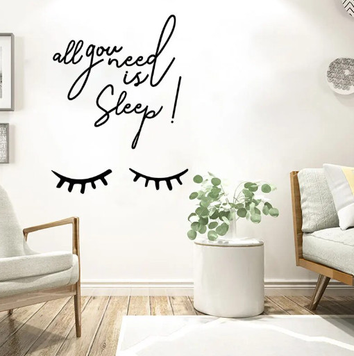 ’All you need is Sleep’ Quotes Wall Stickers Home Decor Living Room Bedroom