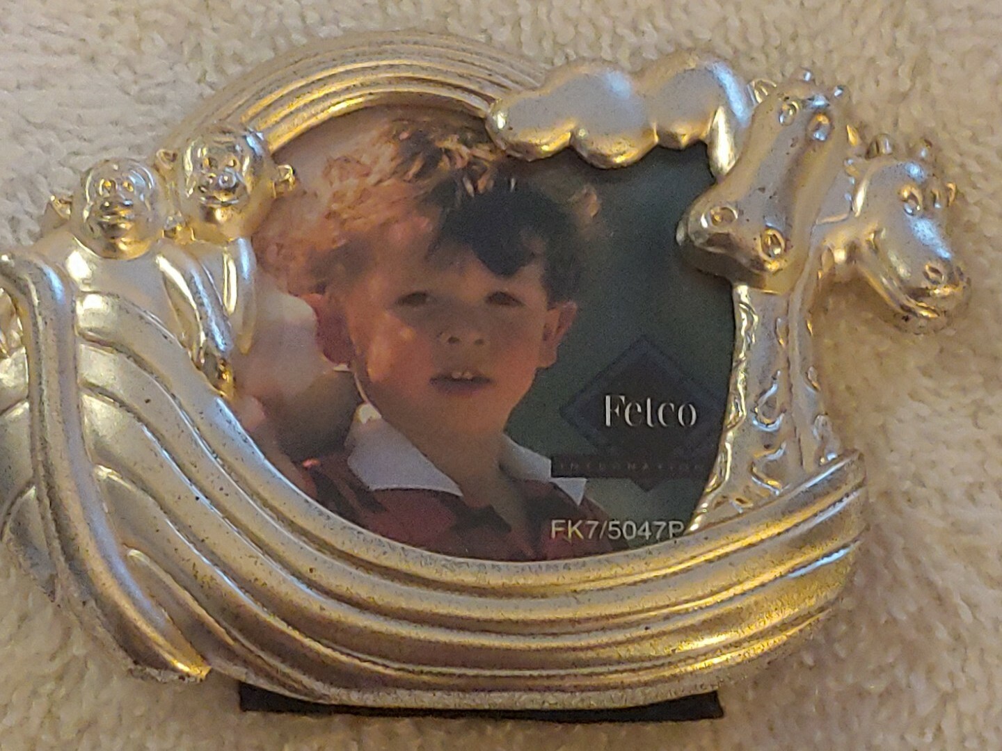 Fetco Monkey Giraffe Noah Ark Metal Picture Frame 3.25″x2.5″ Photo sz 1.5″x1.5″