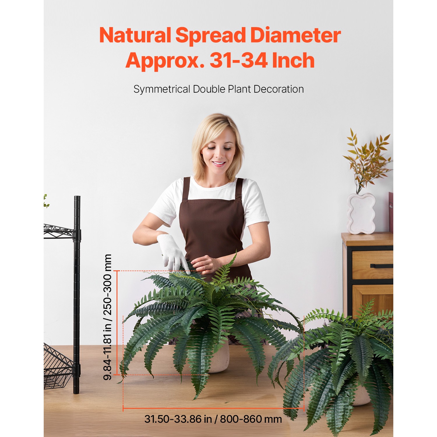 Uimoso Pack of 2 33″ Artificial Boston Fern Bush Plant Green Plant Home Decor