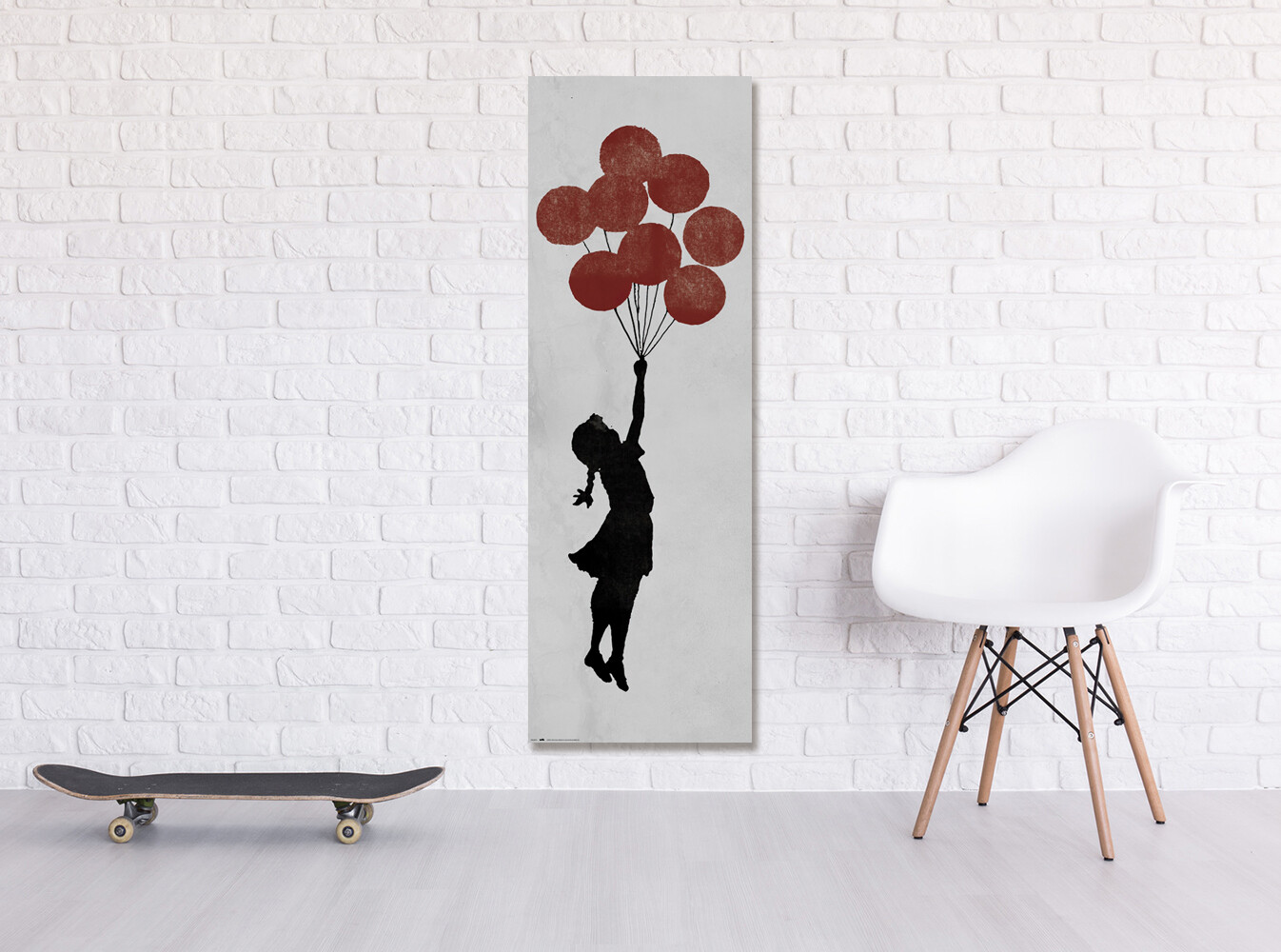 Girl With Balloons – Street Art / Pop-Art Graffiti Door Poster / Print)