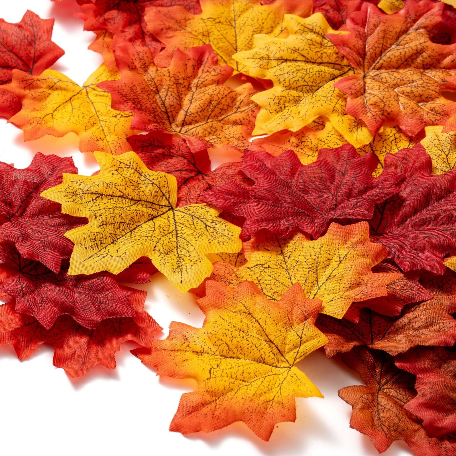 Jiesky 1170 Pcs 8cm/3.1inch Artificial Maple Leaves 6 Colors Fall Leaves