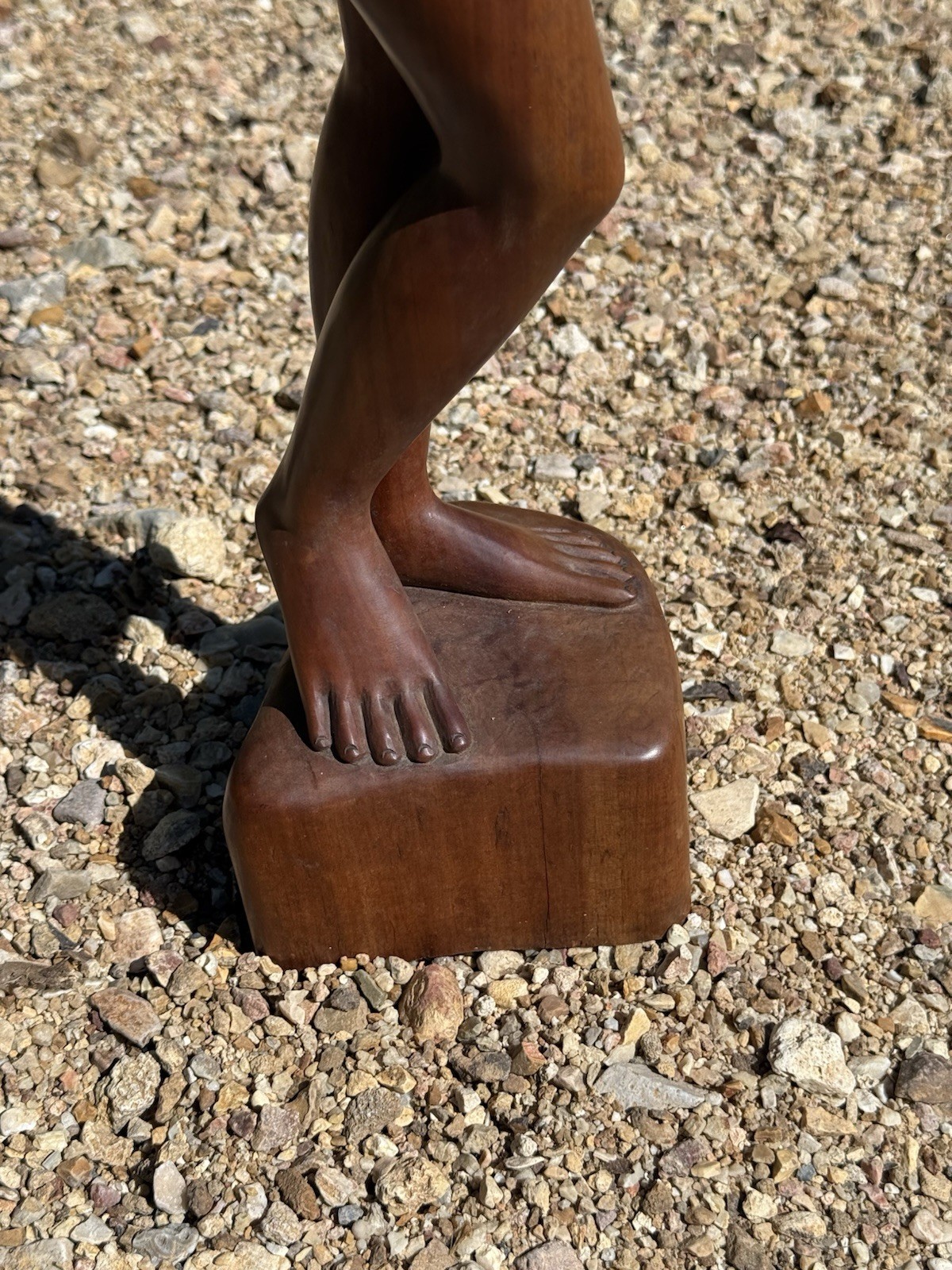 1960s Vintage Nude Asian Women Hand Carved DENSE Wood Sculpture- Farm Auction