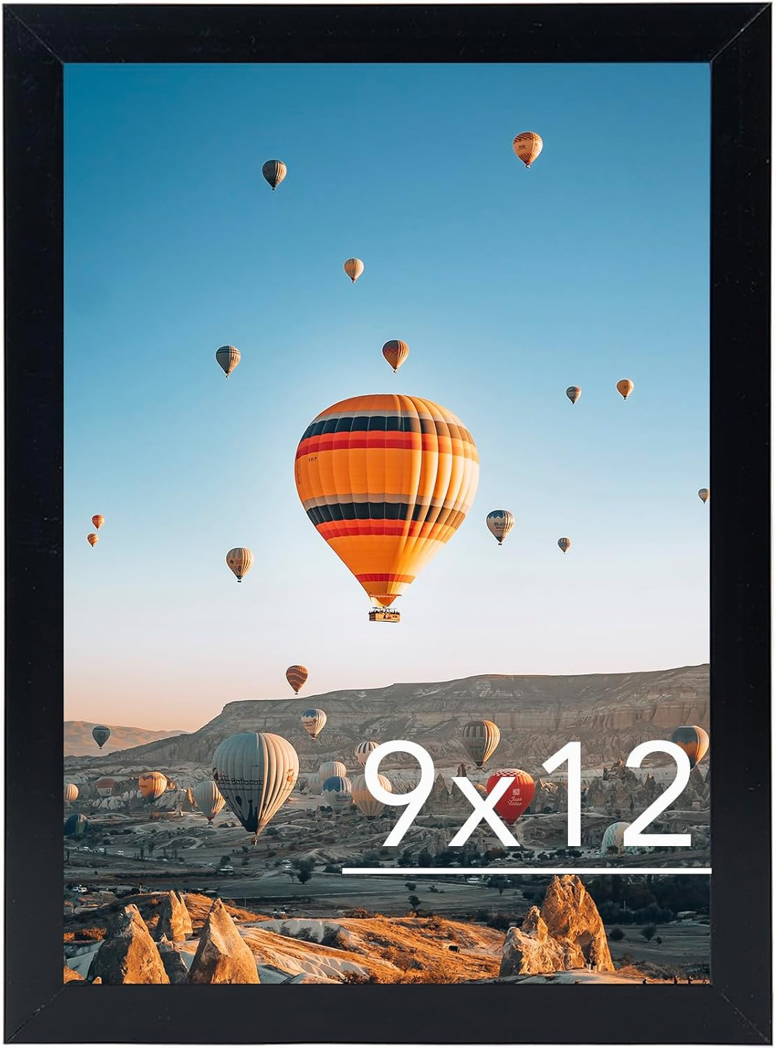 9X12 Picture Frame Black for Wall Hanging, Wall Mounting Horizontally or Vertica