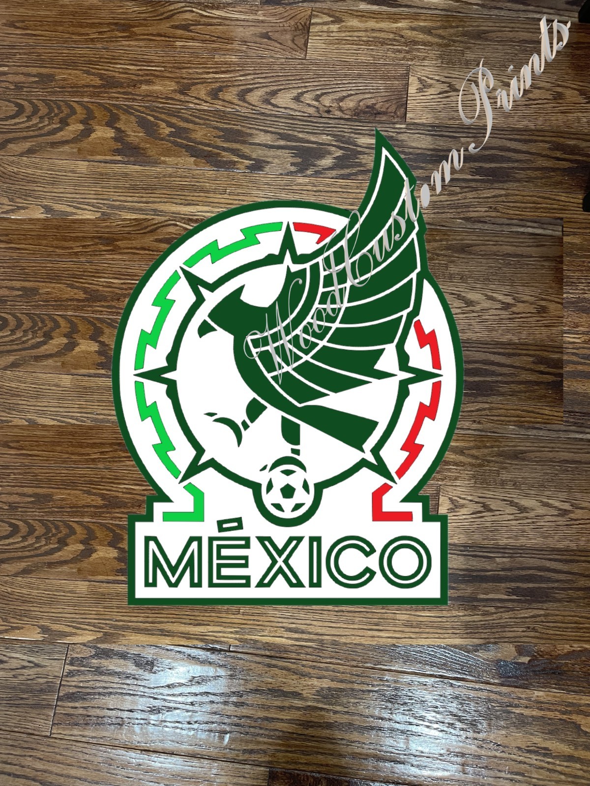 Mexico National Soccer Team Logo Wood Sign Wall Decor Handmade Laser Cut