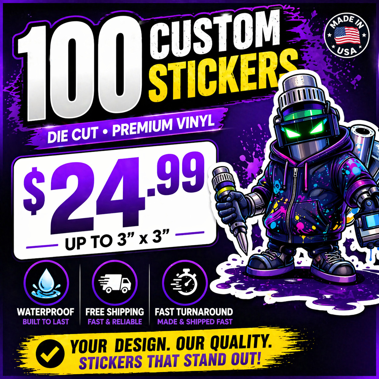 Custom Vinyl Stickers – Print and Cut Any Design and Shape