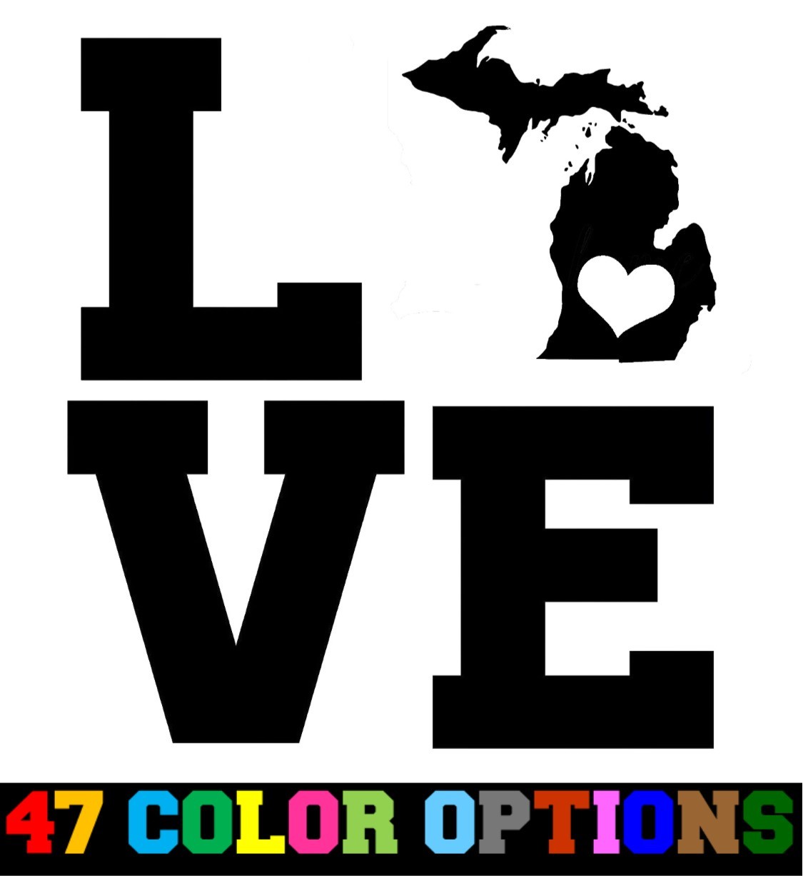 Vinyl Decal Truck Car Sticker Laptop – Home State Map Outline Love Michigan