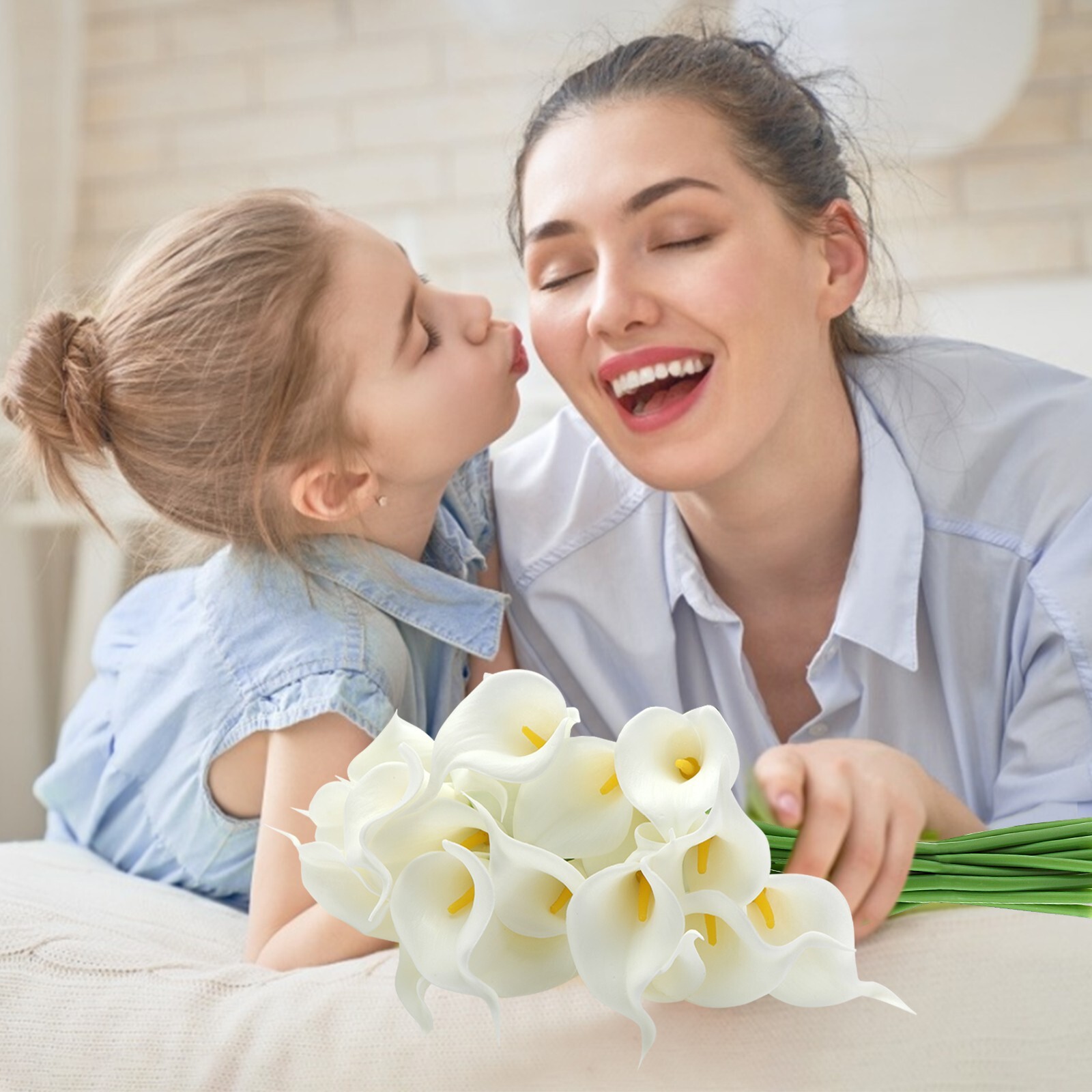 EZFLOWERY 10 Artificial Calla Lily Flowers Real Touch Latex Arrangement Bouquet