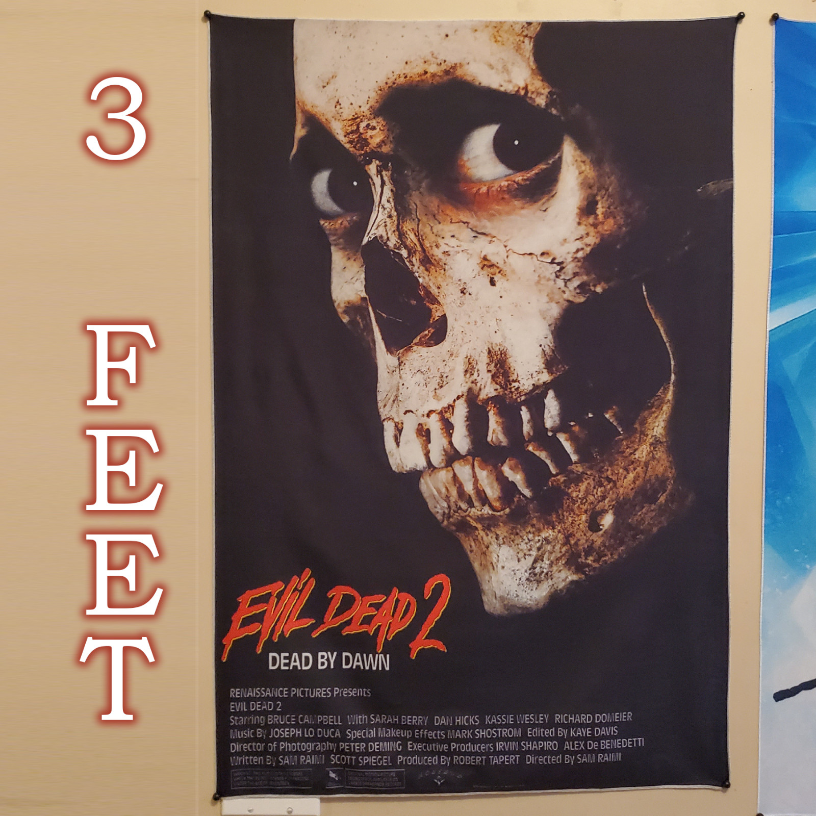 Evil Dead 2 – 2×3 foot tapestry – VHS horror movie banner wall flag