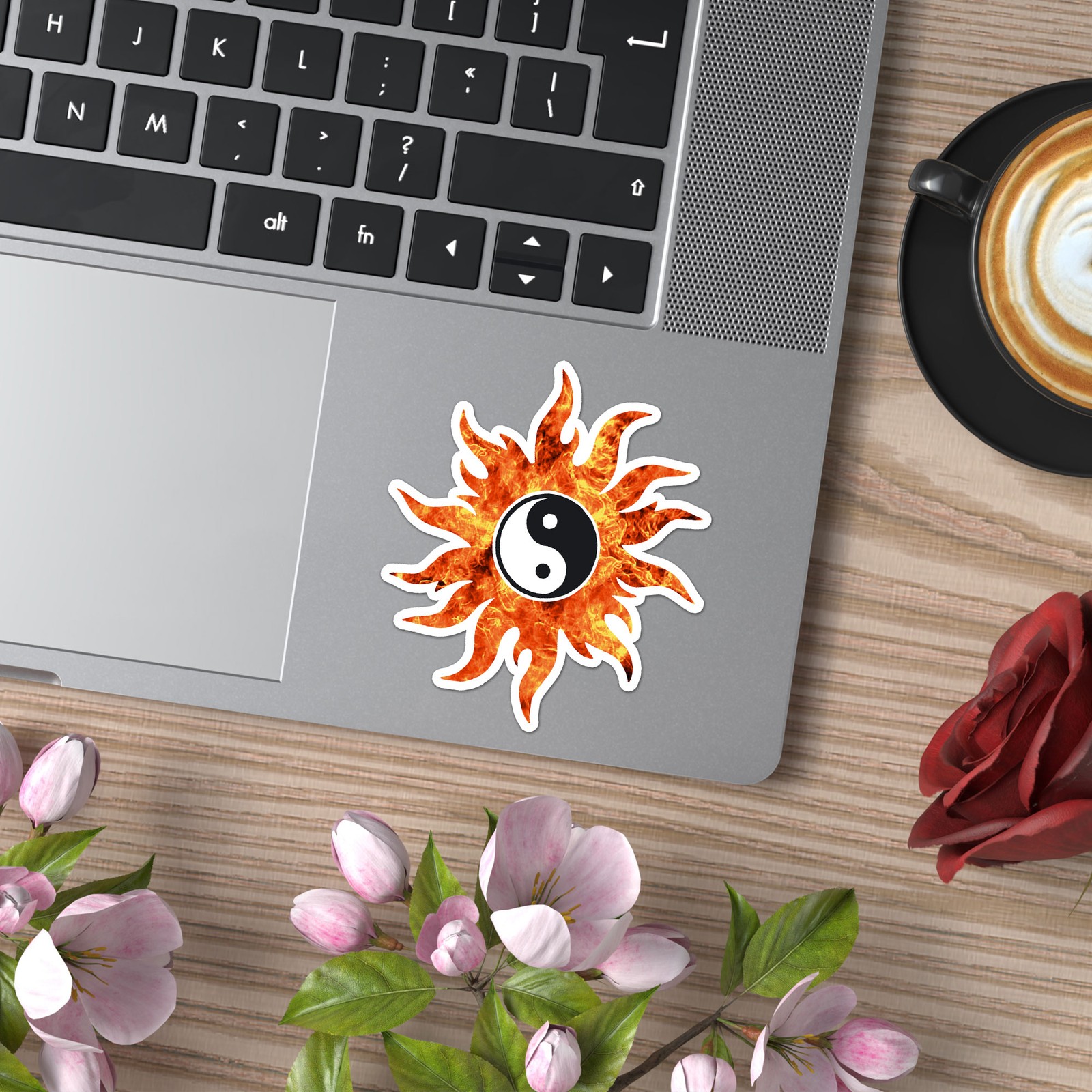 Yin Yang Sun – Vinyl Decal Sticker – Car Window Laptop – ebn12050