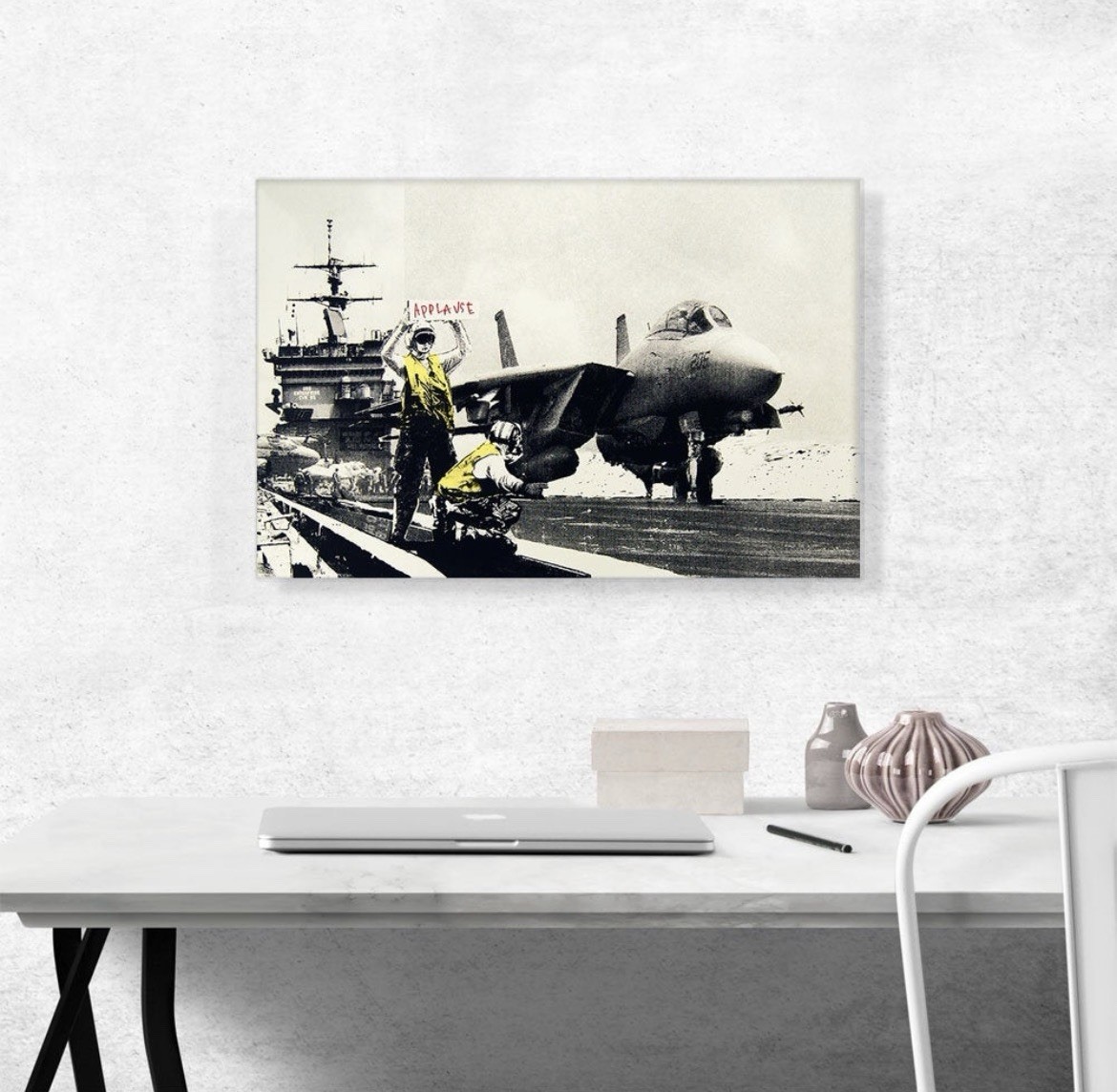 BANKSY “Applause” Reproduction on Canvas ready To Hang 26 x 40 Inches