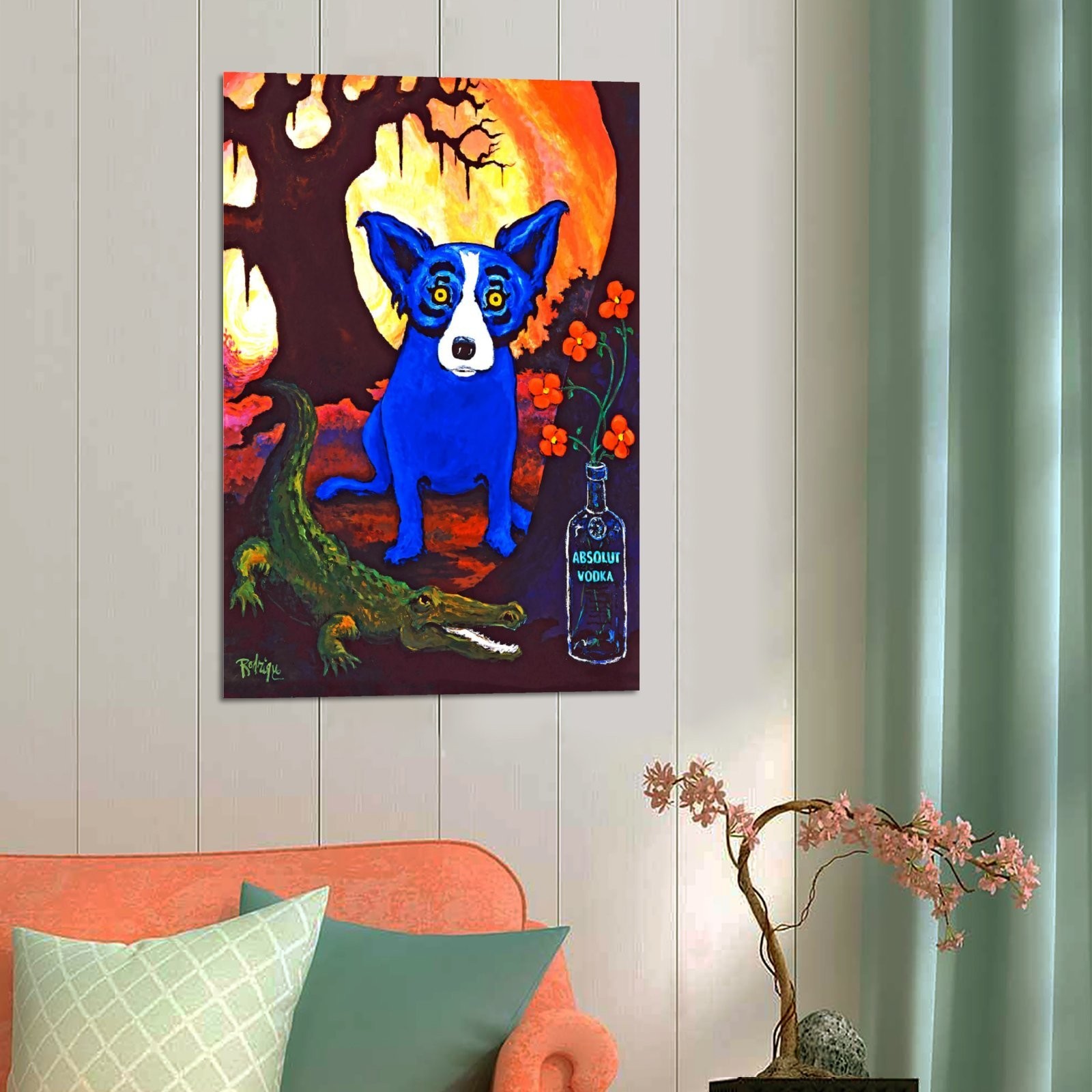 Blue Dog George Rodriguez Canvas Art Home Decor Poster