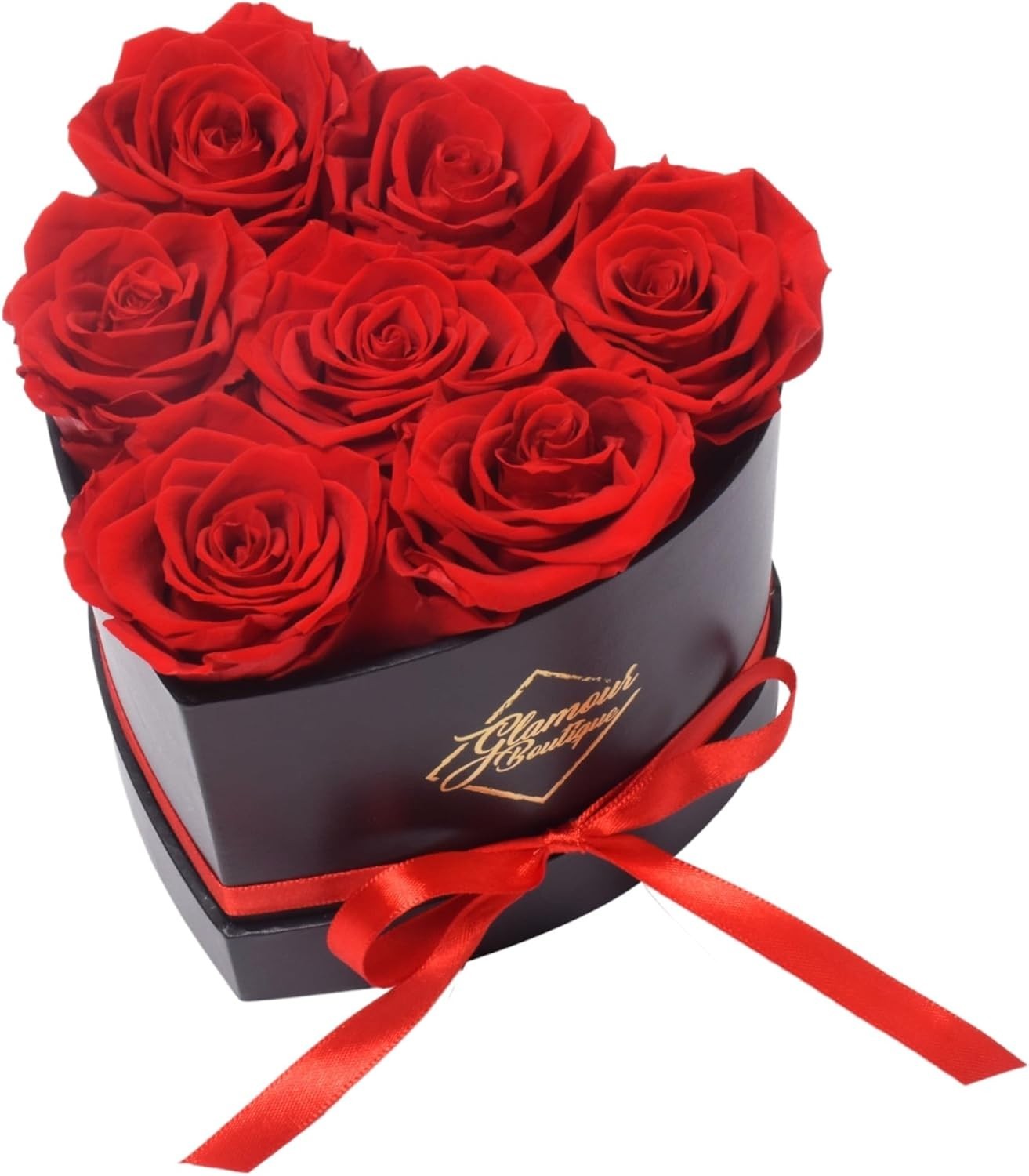 Eternal 7 Red Roses in Heart Box – Luxurious Gift for All Occasions