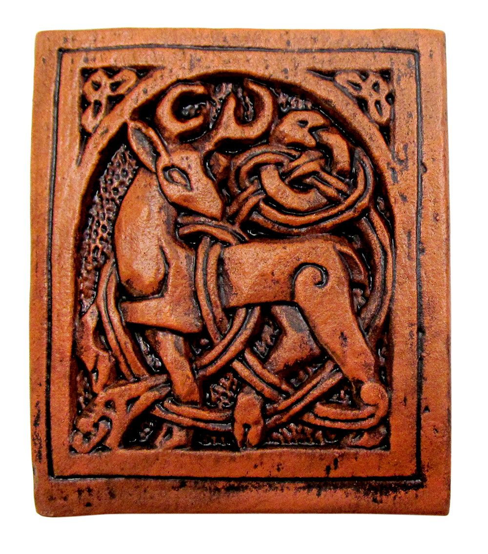 Small Celtic Knot Stag Plaque – Dryad Design – Irish Knotwork Deer Decoration