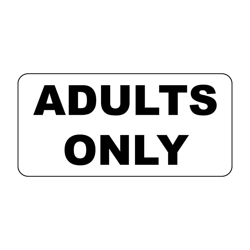 Adults Only Black Retro Vintage Style Metal Sign – 8 In X 12 In With Holes
