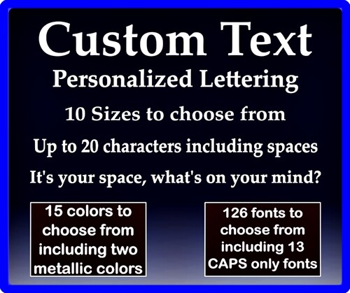Custom Text Vinyl Decal Personalized Lettering Window Yeti Cup Sticker 10 Sizes