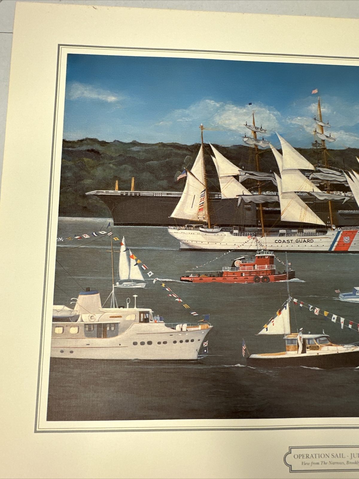 Operation Sail July 4 1976 New York Photo Lithograph 18×24 Ready To Be Framed