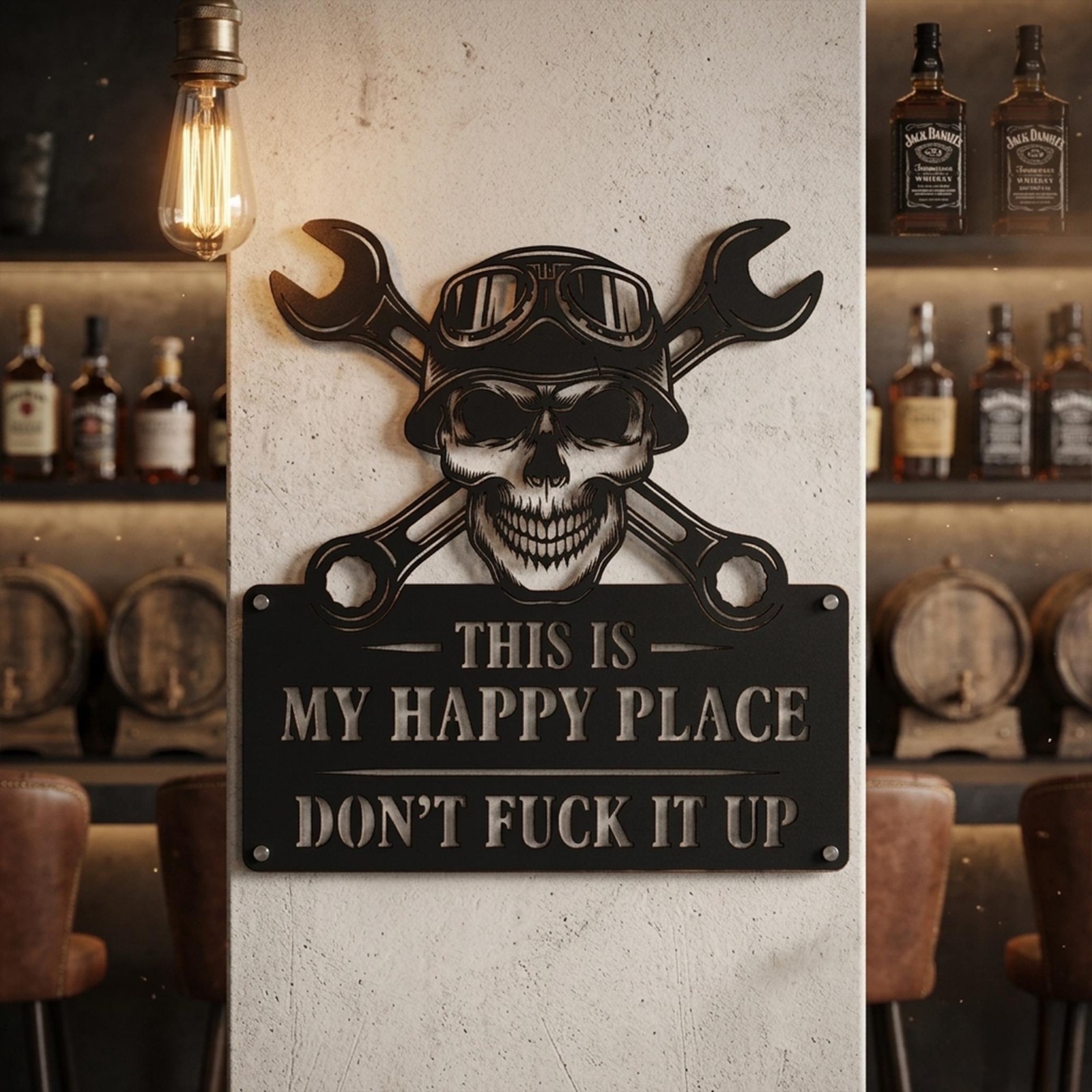 Funny Metal Sign This Is My Happy Place, Sarcastic Rustic Decor Gift
