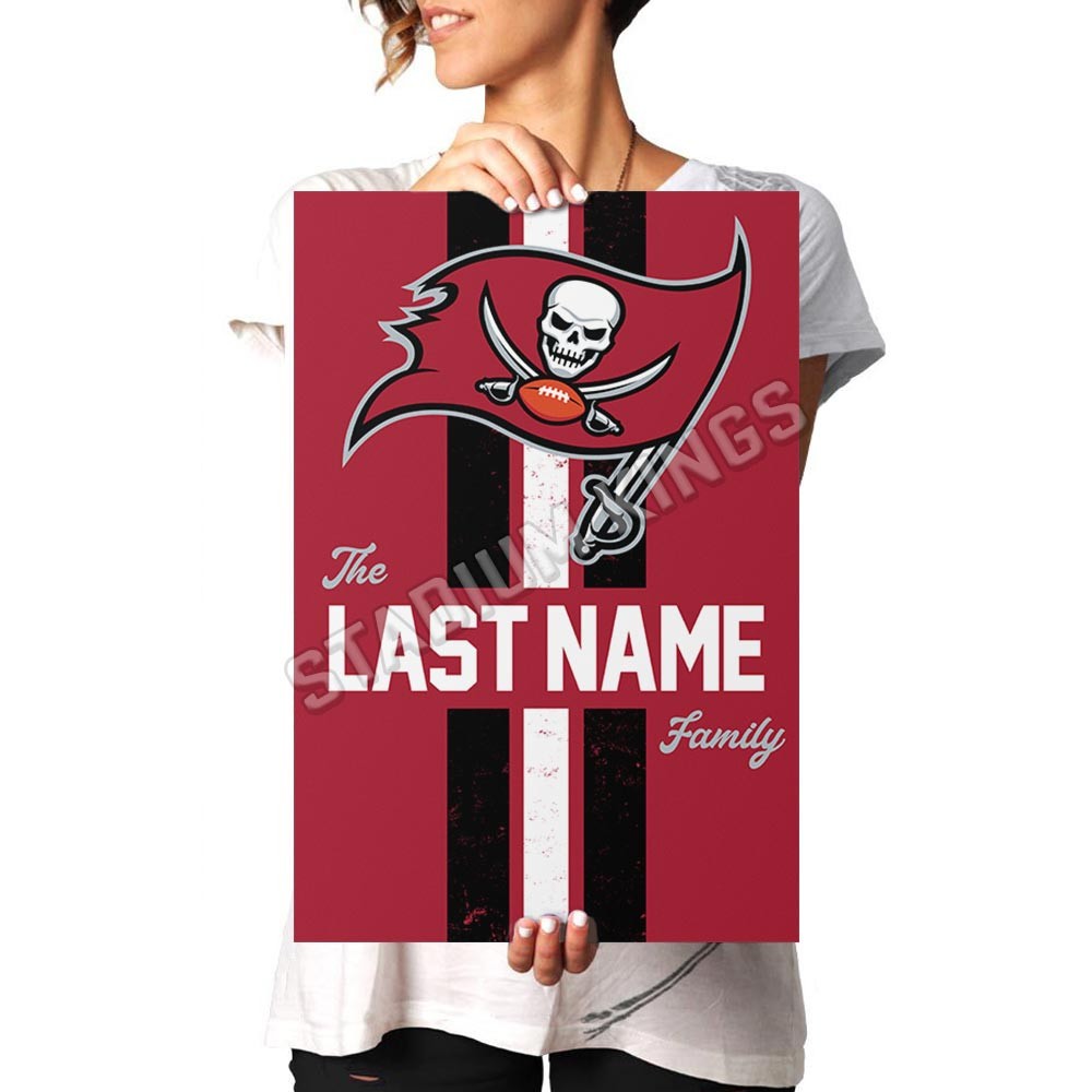 Personalized Buccaneers Family Name Football Poster Art Print- 11×17 inches