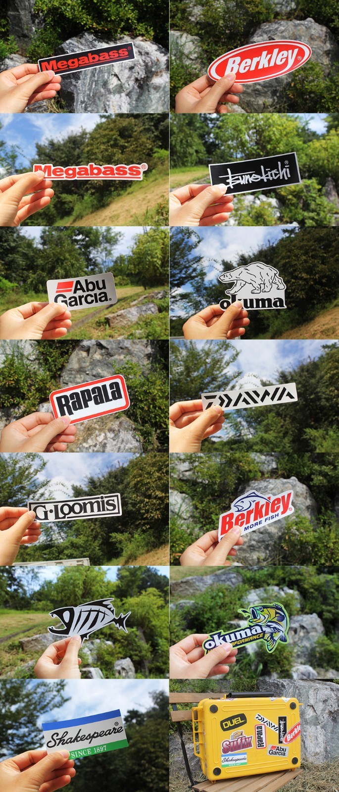 Fishing Logo #1 Decal Vinyl Truck Bicycle Luggage Graffiti Patches Sticker 15PCS