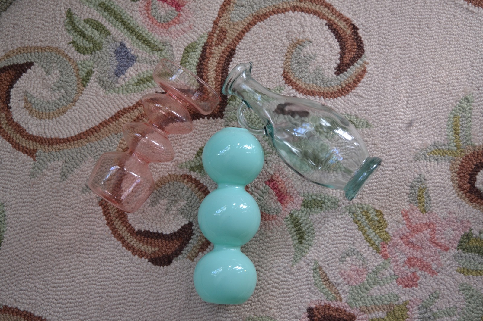 Unique mint Green Bubble Glass Vase for flowers and home decor- 6.5 inches tall