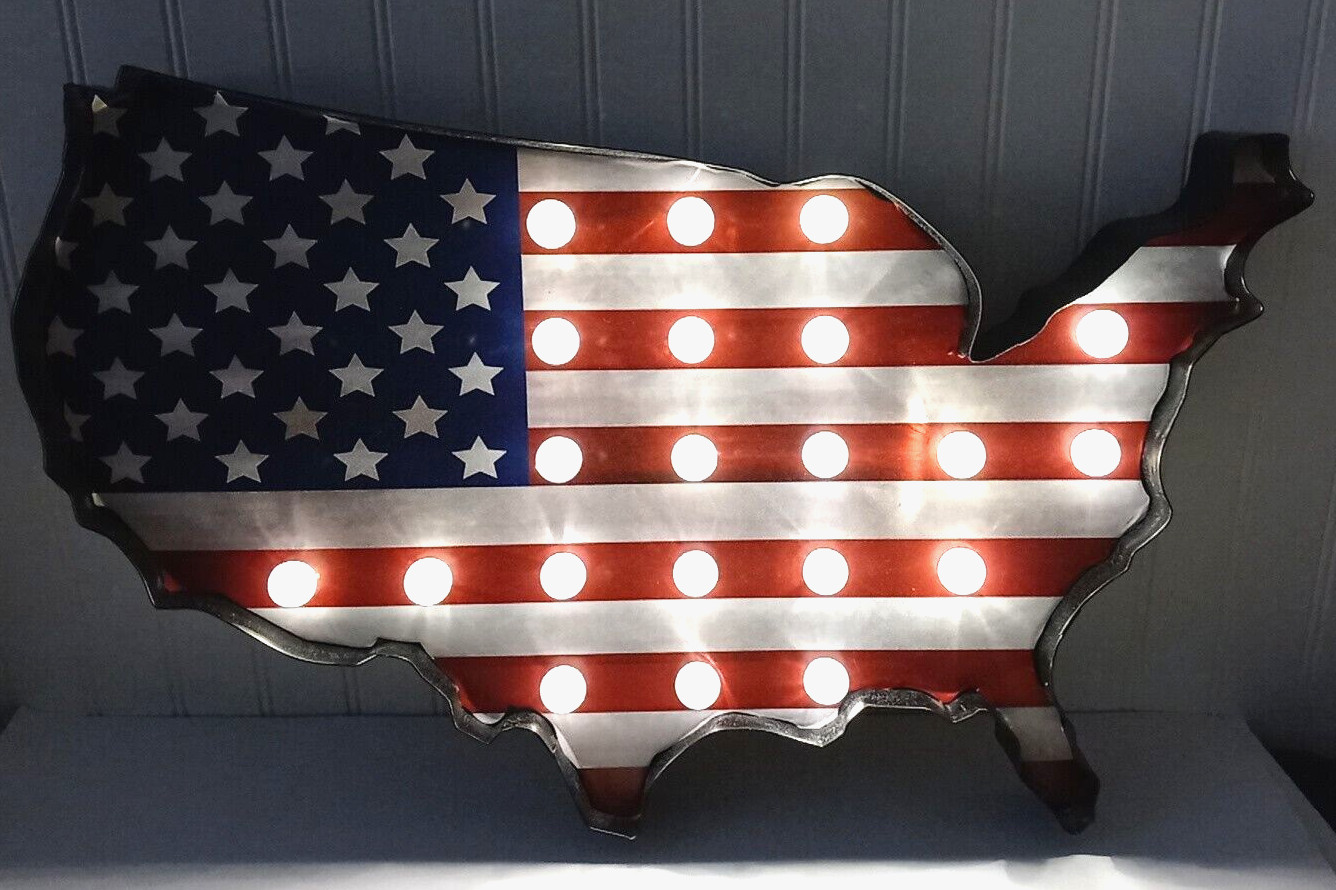 July 4th Americana Led Lighted Sign Let Freedom Ring