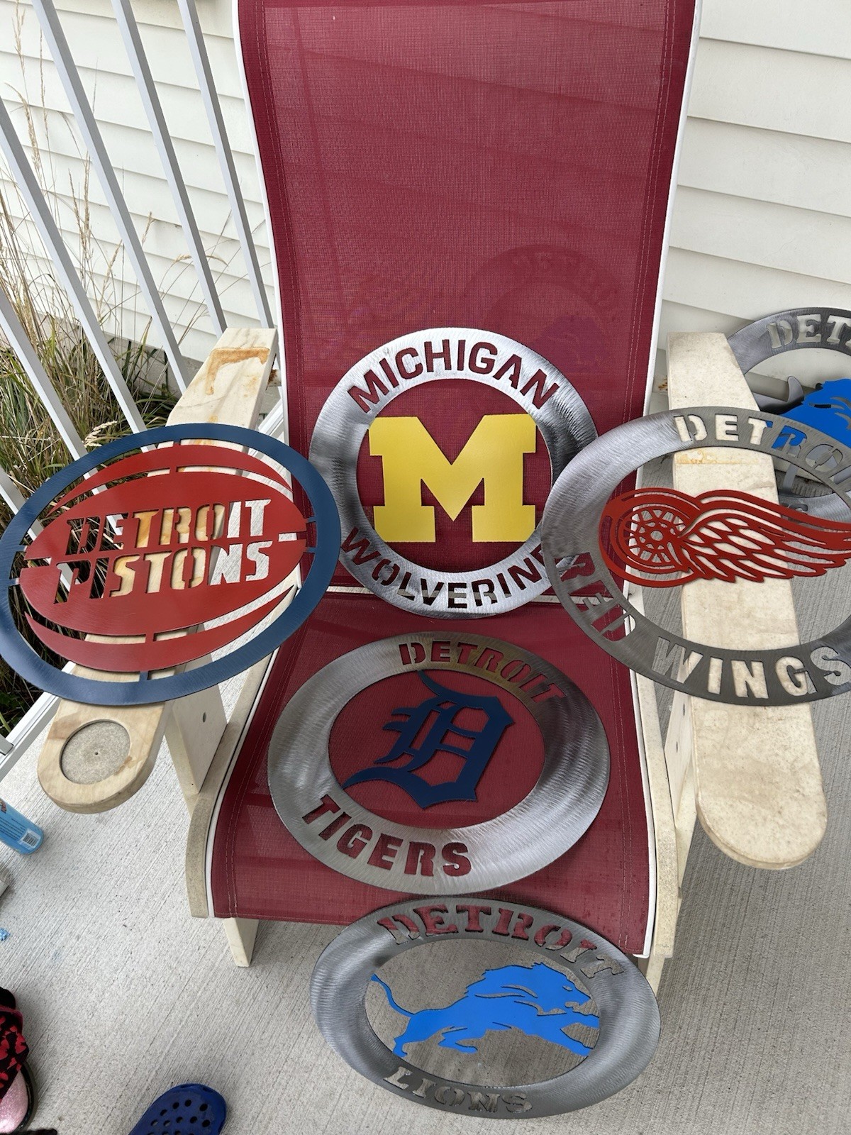 Michigan Sports Teams Metal Art 16 Gauge Steel, 16×16” Round Set Of 6