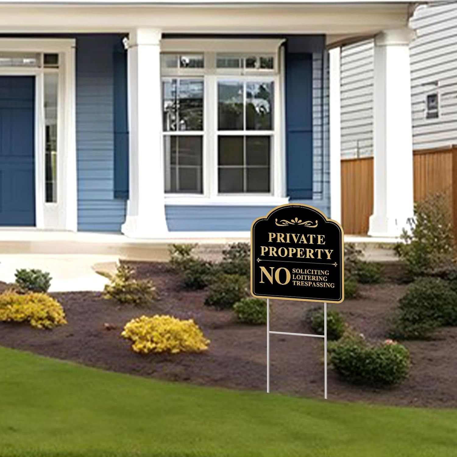 Private Property No Soliciting Sign for House, No Soliciting Yard Sign, 2-Pack 1