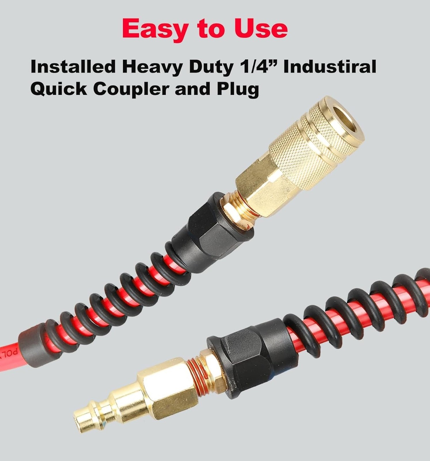 Keepro Hybrid Air Hose, Flexible 1/4 Inch ID By 25 Feet Long Air Compressor H…