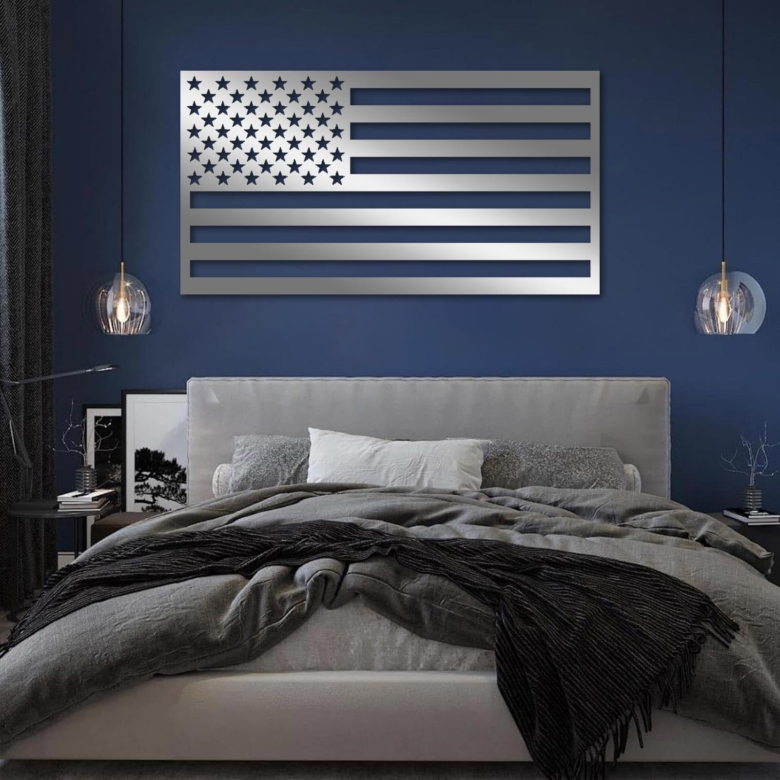 American Flag Wall Art Metal, Usa Flag Wall Decor Outdoor, Minimalist Wall Ar…