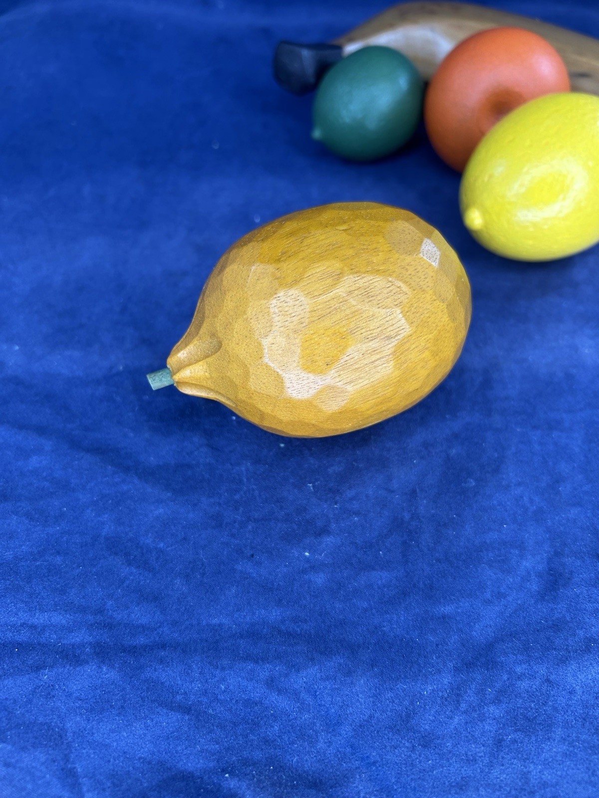 MCM Wooden Painted Fruit 5 PIECES Vintage Lemon Lime Orange Papaya Banana