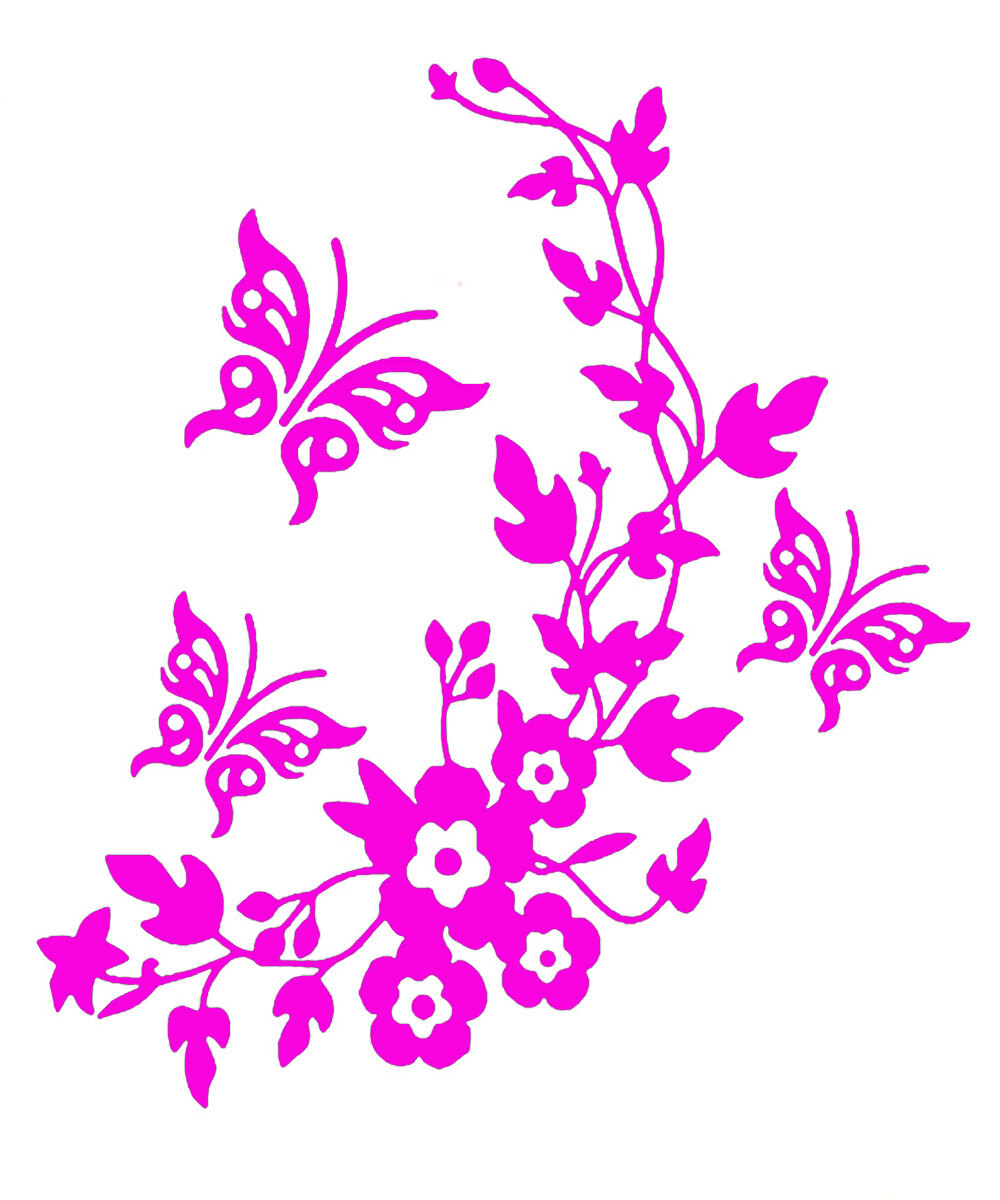 10″ Floral Butterfly Indoor or Outdoor Vinyl Decal Car Window Wall Mirror Door