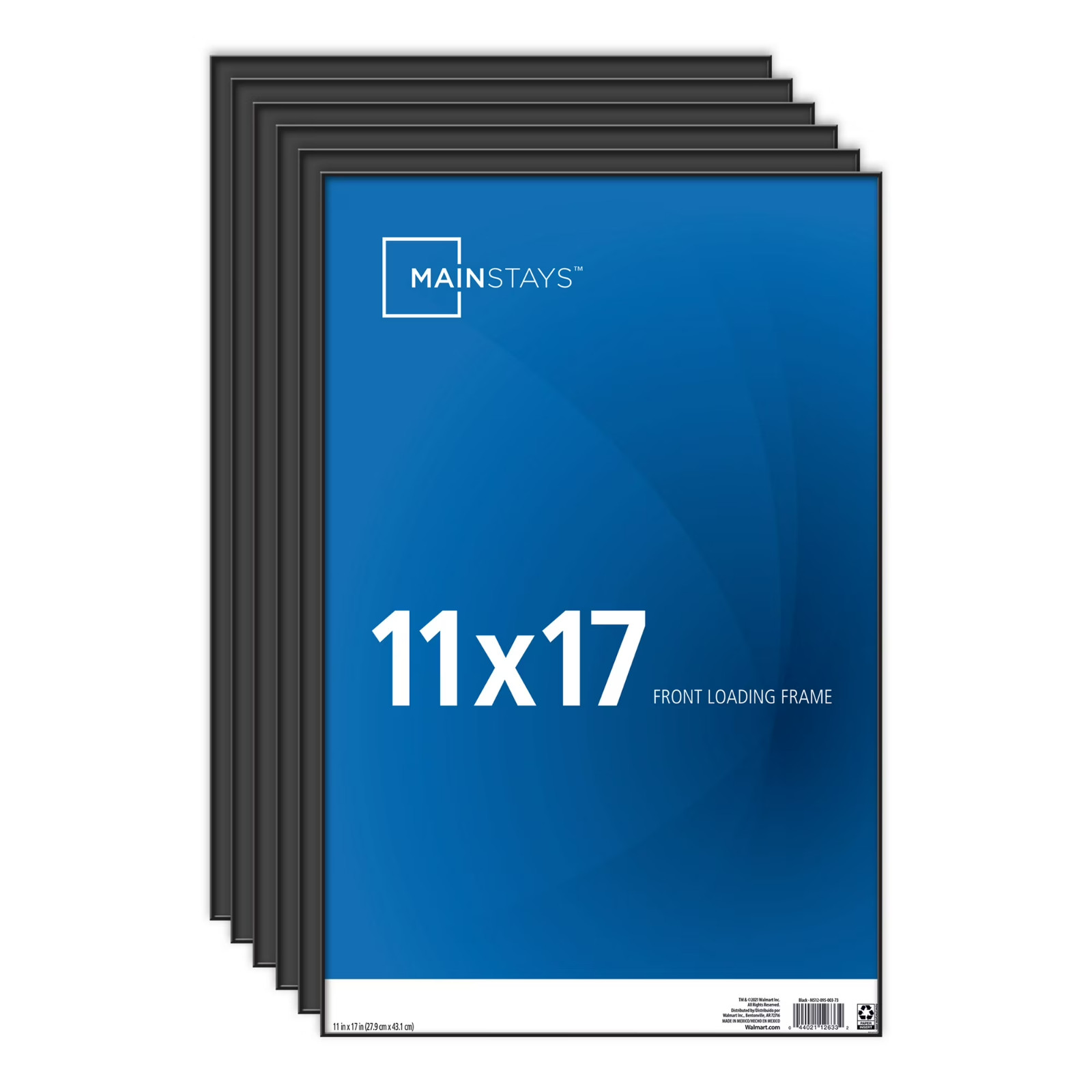 Mainstays Photo Frames – 11×17 inch – Black, front-opening, set of 6.