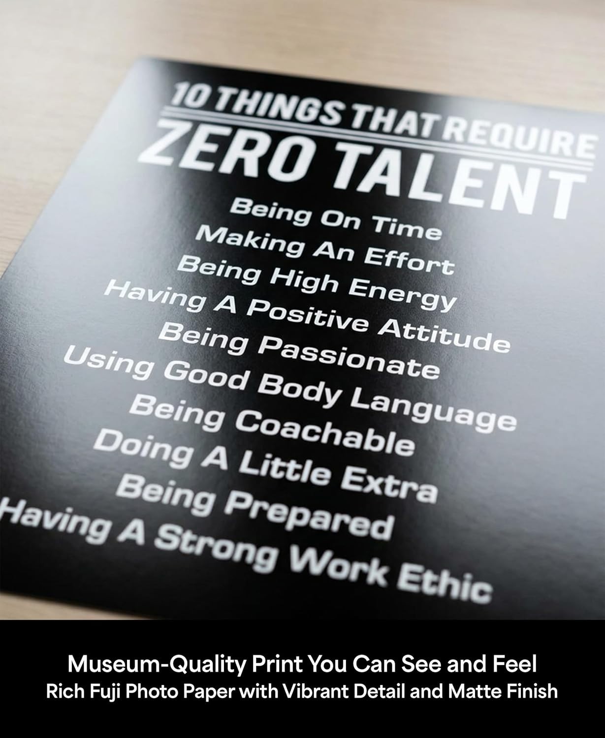 8×10 Unframed Leadership Quote Print – Discipline & Motivation for Workspaces