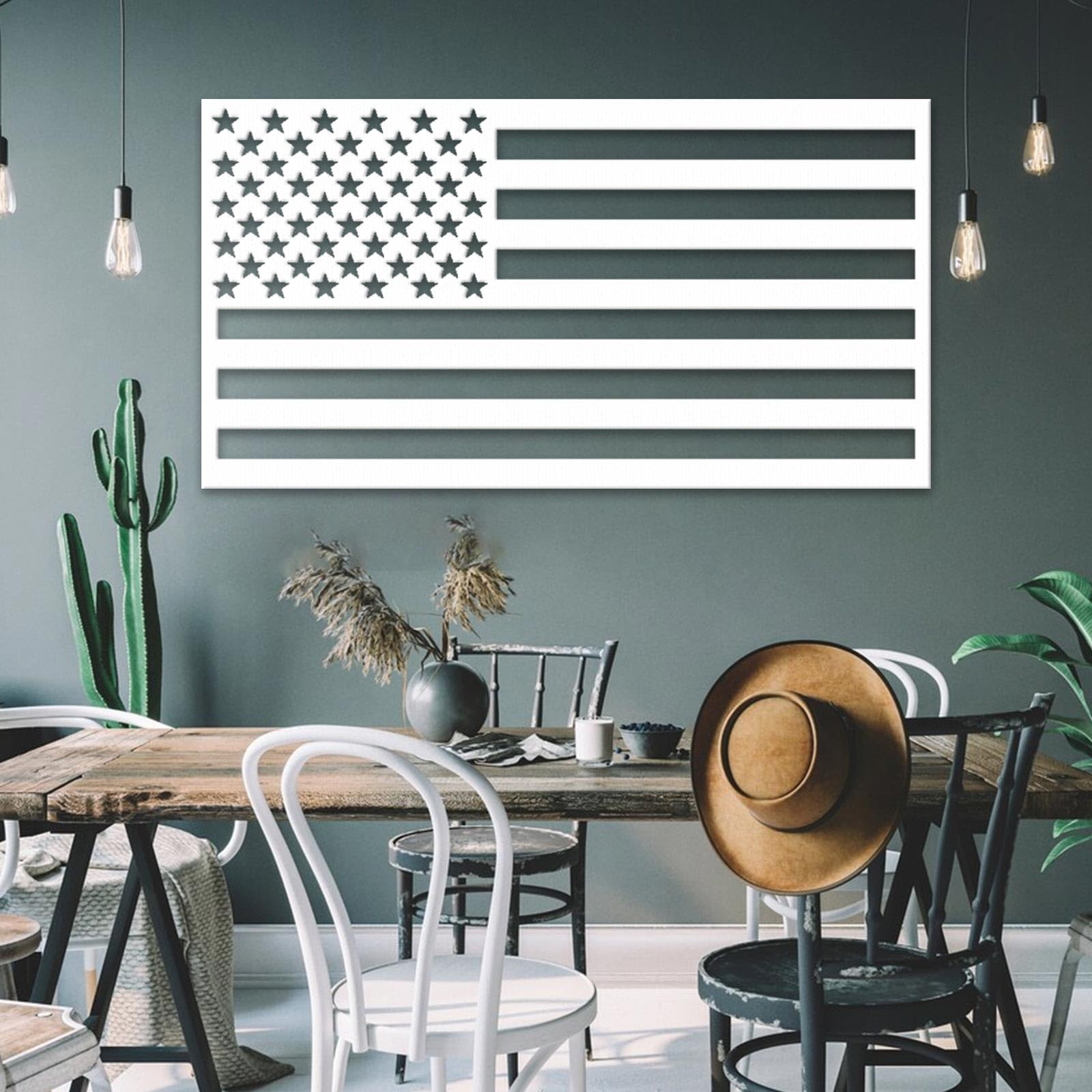 American Flag Wall Art Metal, Usa Flag Wall Decor Outdoor, Minimalist Wall Ar…