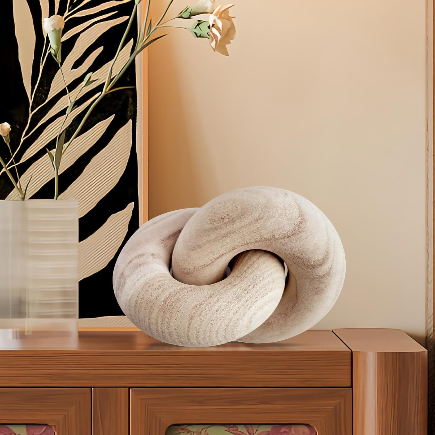 Two decorative wooden chains with 58-inch face packaging, bohemian style