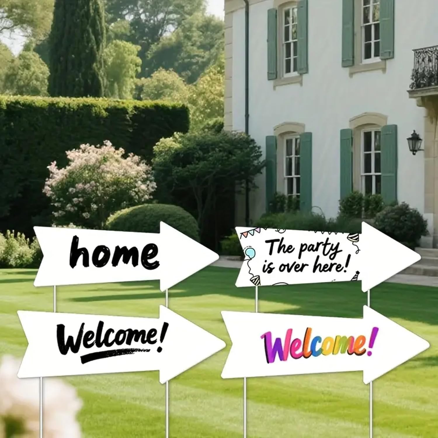 Blank-Arrow-Signs Bulk with Stakes 3 Pack 17 X 6 Inches Wedding Directional Yard