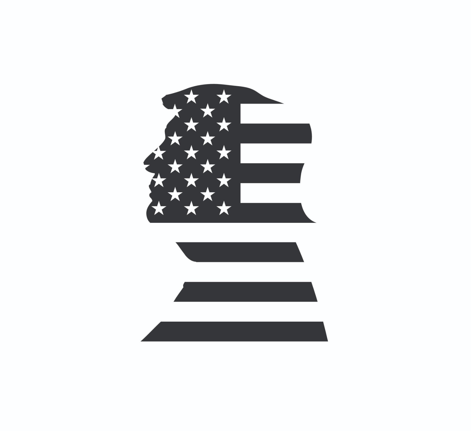 Trump Silhouette W/ Flag Vinyl Decal 5.5″x4″ – Weatherproof, 35+ Colors USA Made
