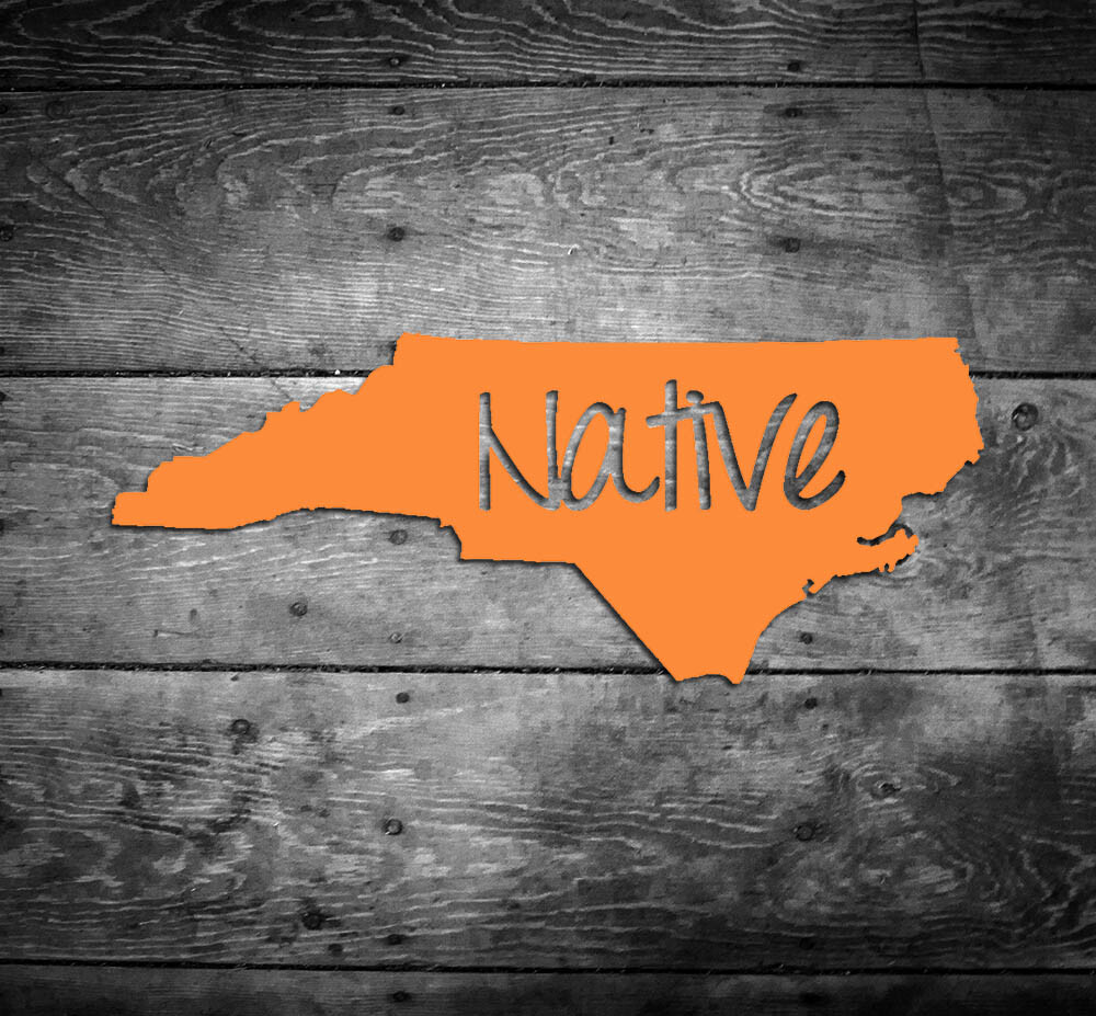 North Carolina Native Vinyl Sticker Car Window Door Bumper Decal Pride Home NC