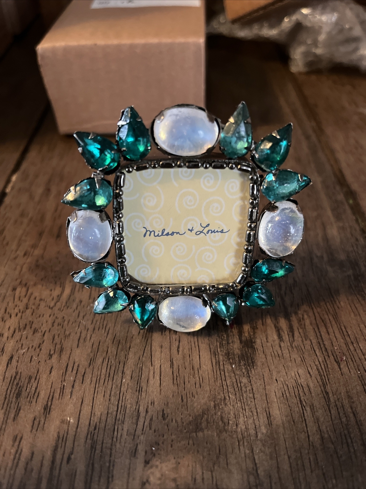Vintage Milson & Louis Rhinestone 2.5’’ Square Frame For 1.5×1.5 Photos.