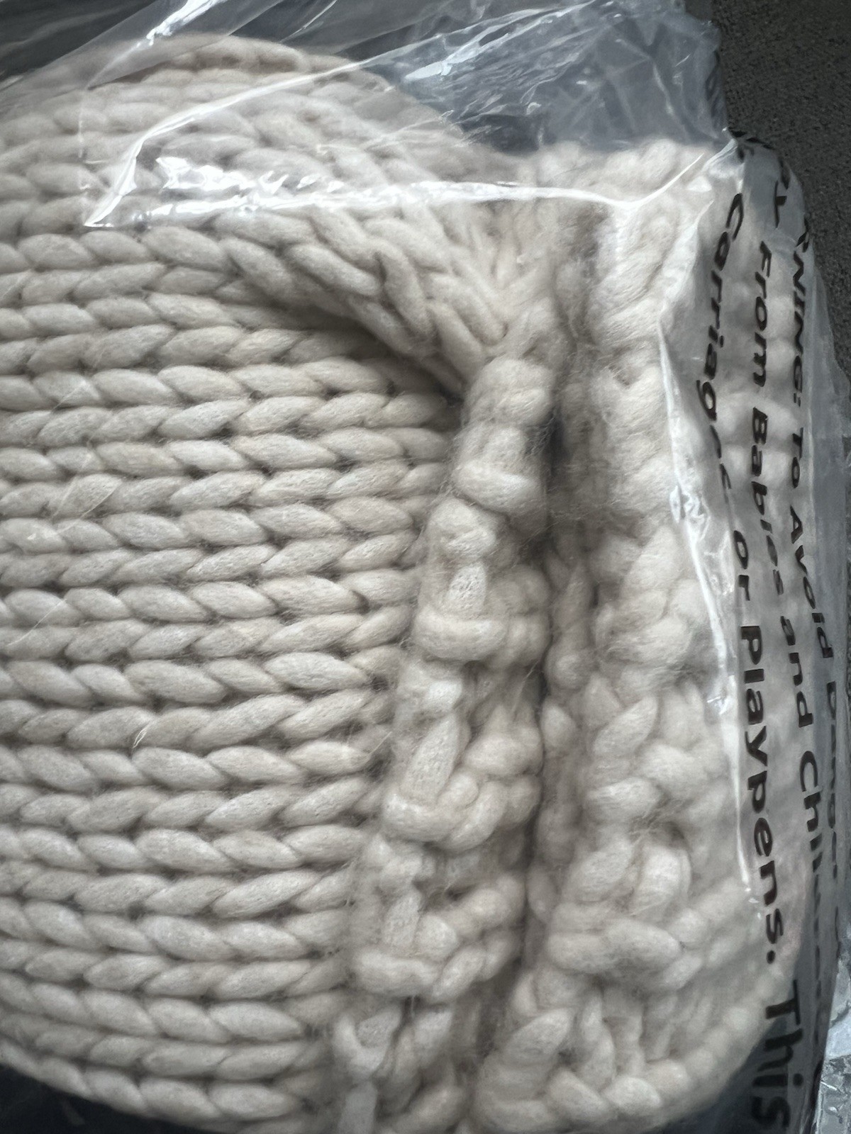 Chunky Knit Bordered Throw Blanket Cream Hearth & Hand with Magnolia New