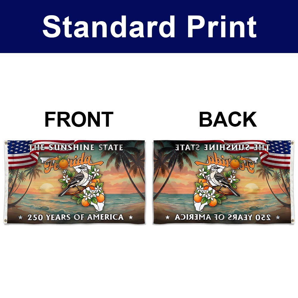 The Sunshine State Florida 250 Years patriotic Flag Banner 3x5Feet Party Decor