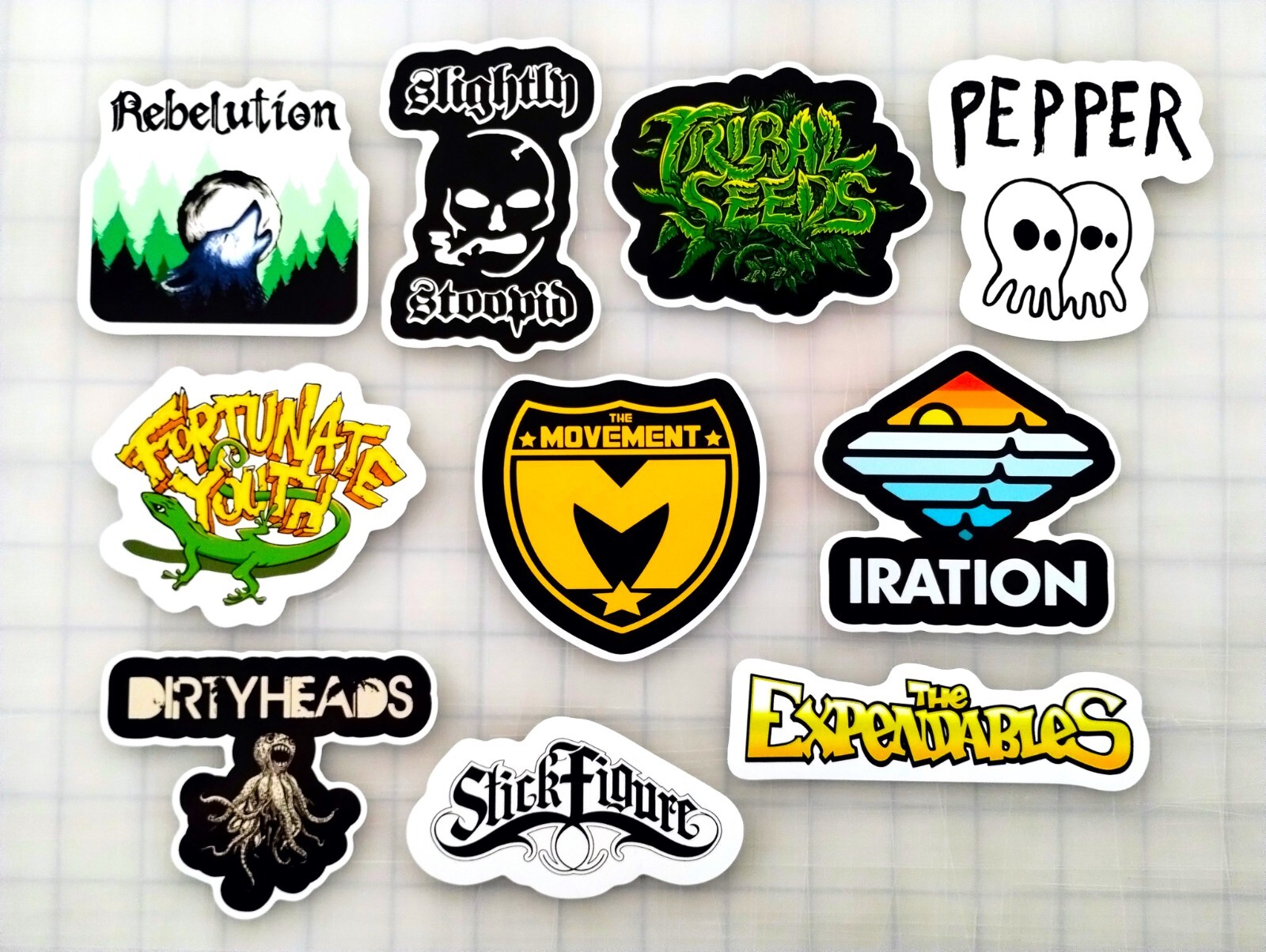 Modern Reggae Vinyl Sticker Lot (10 Pack) SET 1 ska punk stoner weed marijuana
