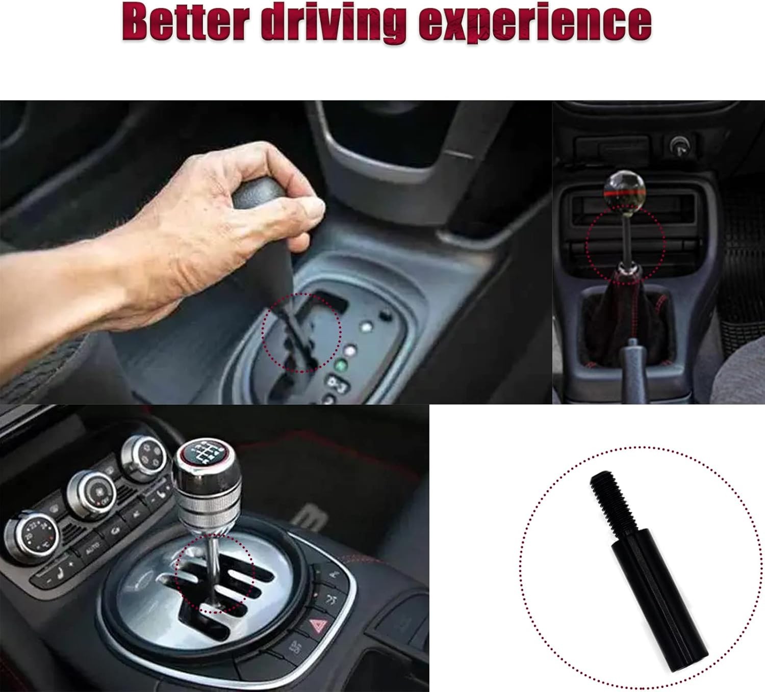 2 Inch Shift Knob Extender for Honda Acura Civic Car Manual Gear Shifter Lever E