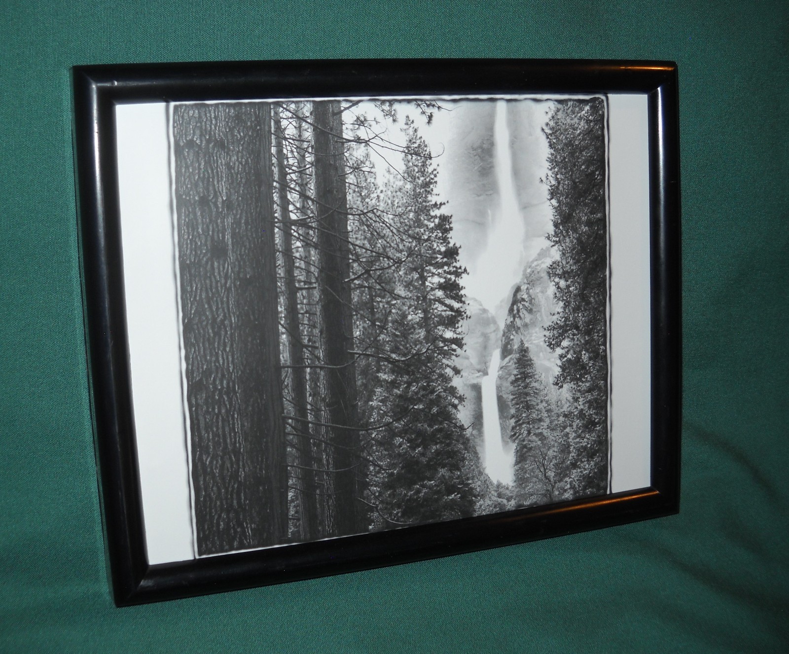 Upper & Lower Yosemite Falls *8×10 Framed Poster Print *Black & White *Framed VG