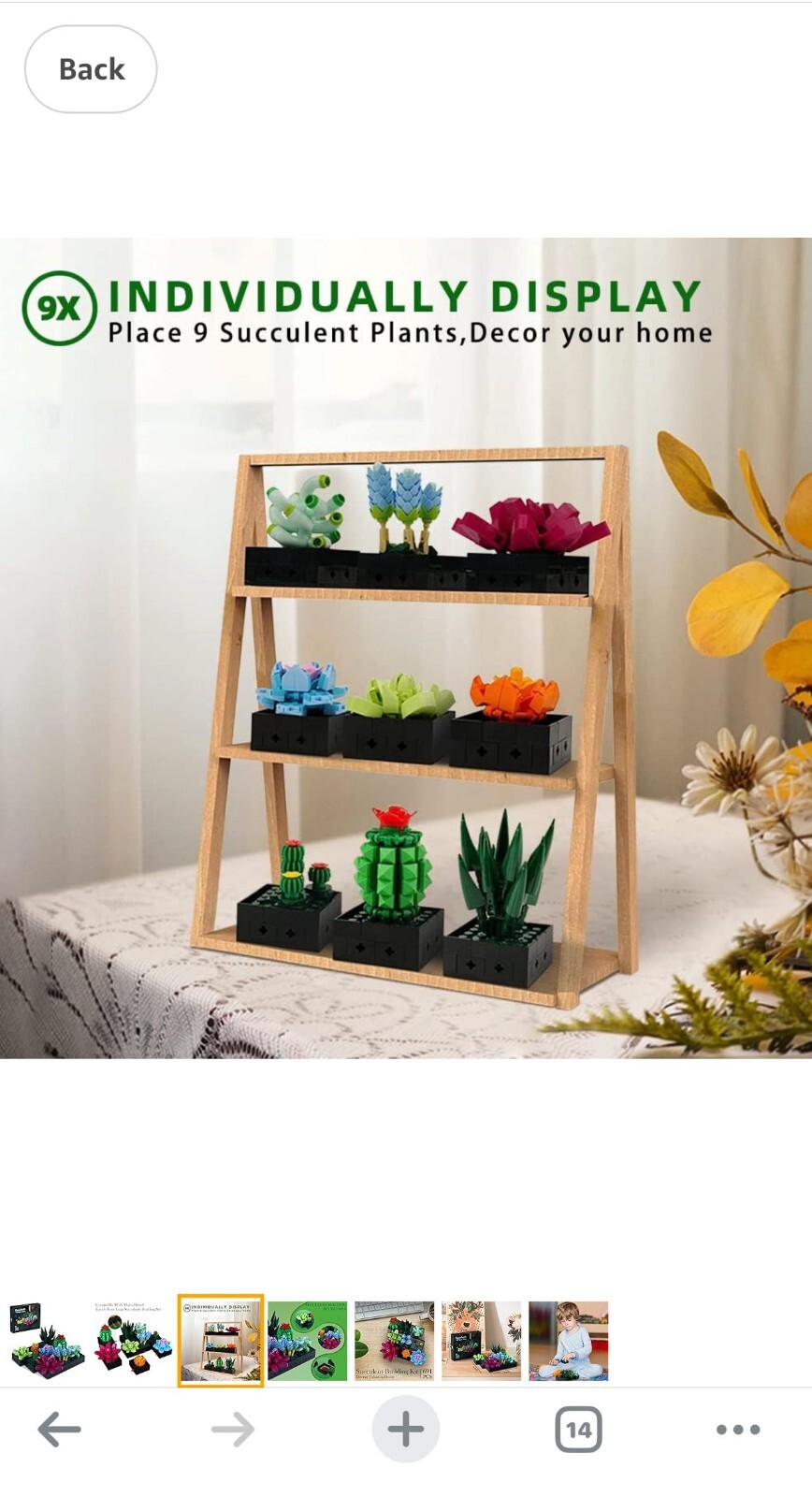 Succulent Flower Plant Bonsai Pots Botanical Building Set Gift Home Office Decor